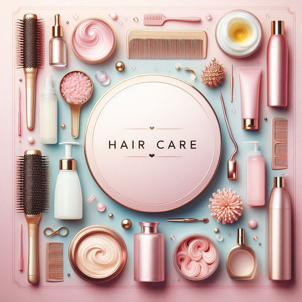 luxurious hair care product banner with pastel colors